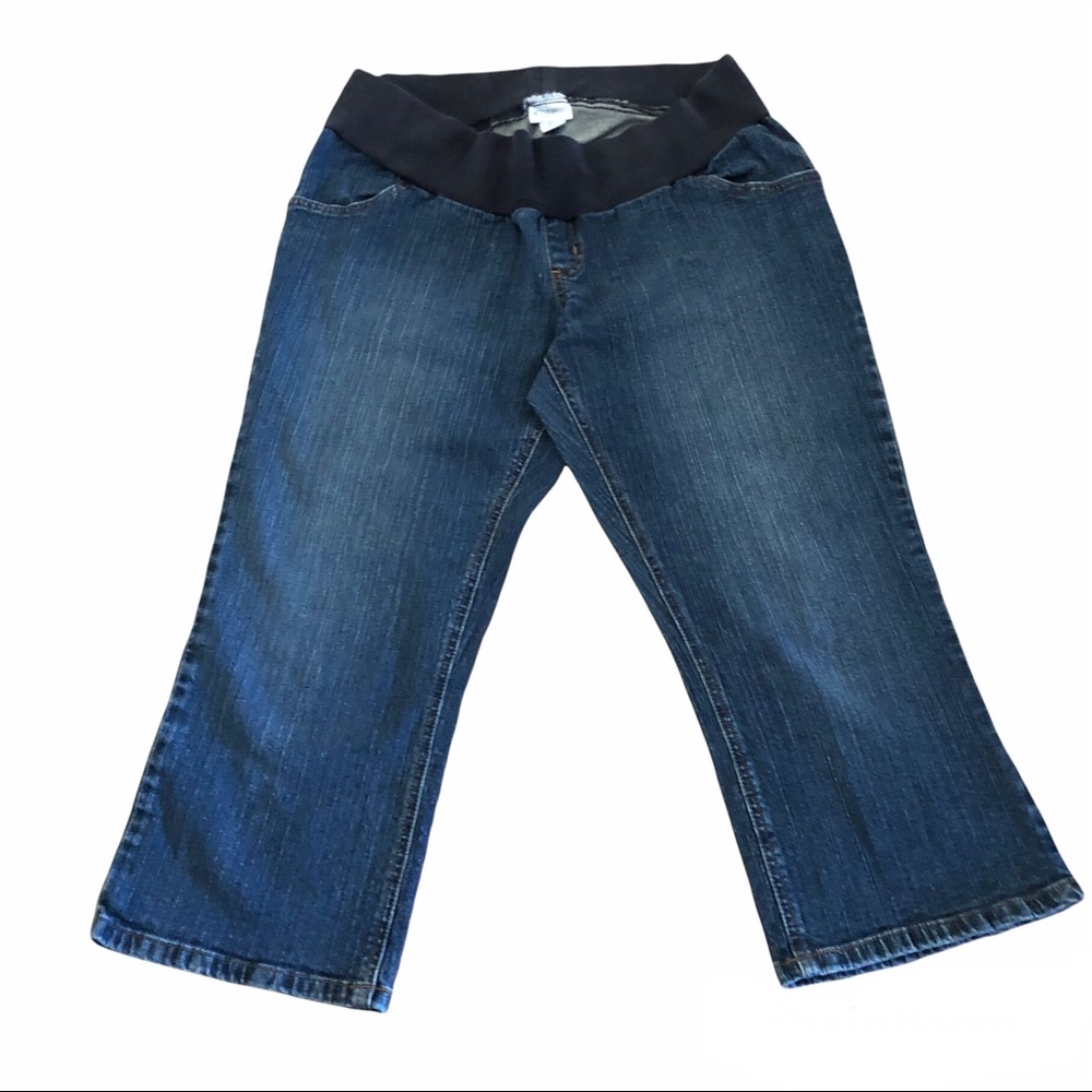 Maternity Denim Capris Demi Panel Size Large Women’s motherhood Maternity Size L